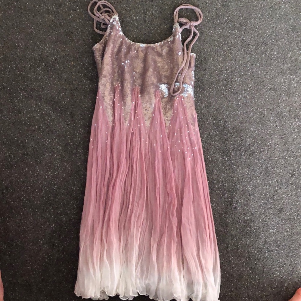 Free People Pink and Lavender Swing Prom Dress